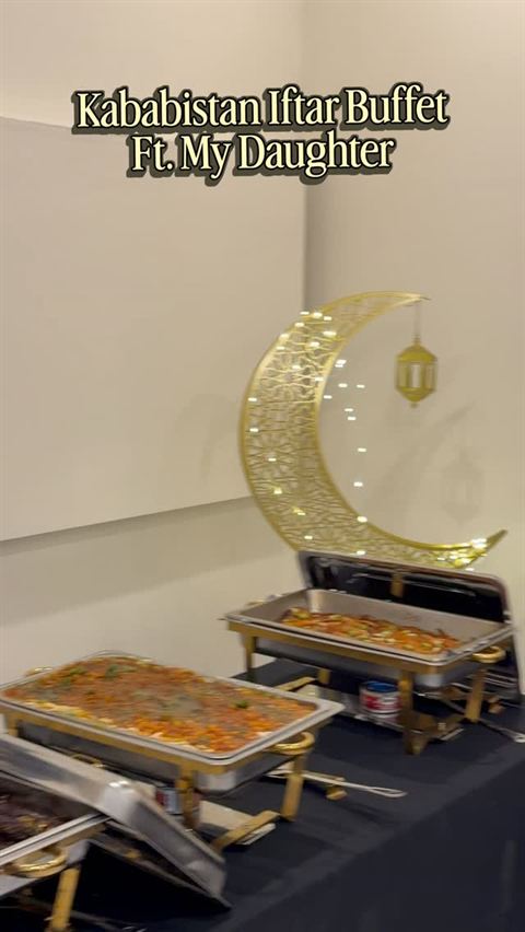 Iftar buffet trays at Kababistan, Plano