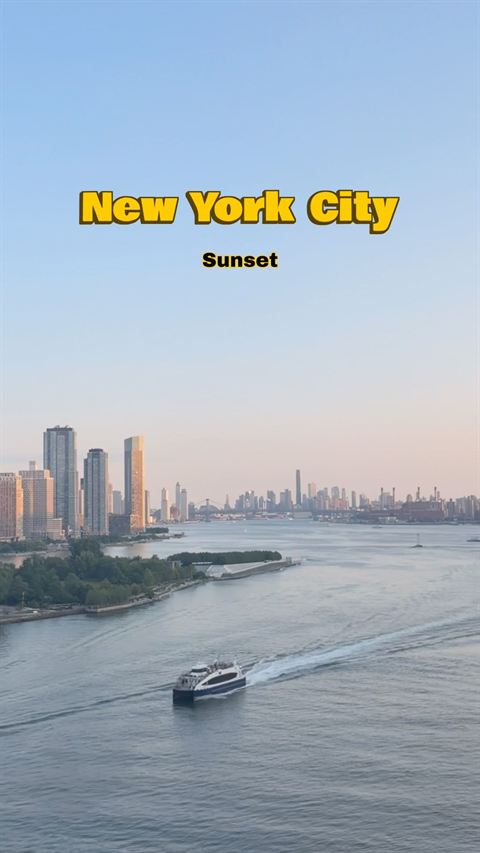 New York City skyline at sunset, from one of Born2Samosa’s Shorts