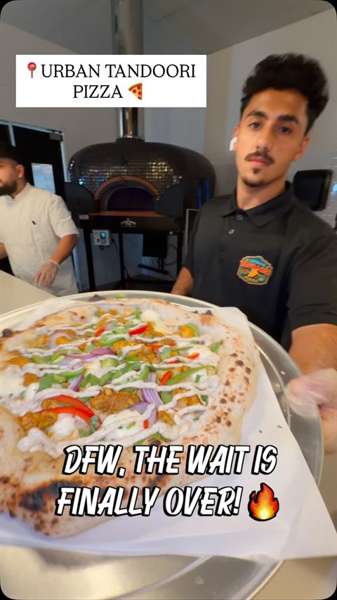 Brick-oven pizza at Urban Tandoori Pizza, Richardson